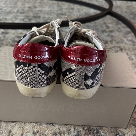 Golden Goose Snakeskin Sneakers with Red and White Accents - Picture 2 of 6